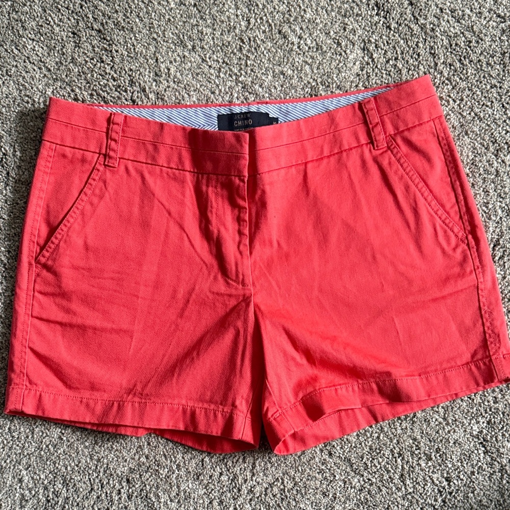 Women's J Crew Coral Chino Shorts - Classic Fit